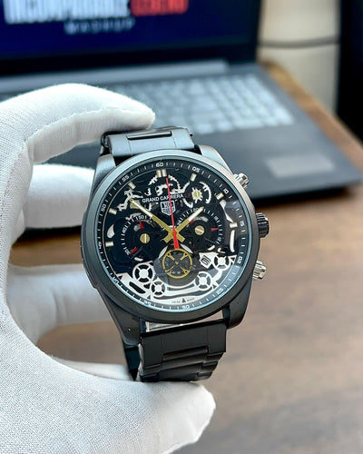 TAG Heuer Grand Carrera Chronograph Skeleton Watch - Black Steel Edition